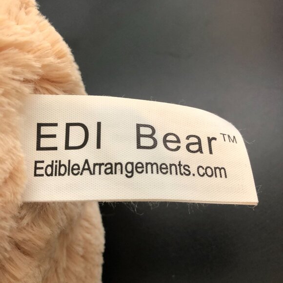EDI Teddy Bear Tan for Edible Arrangements Red Bow Tie 2017  9" Tall - Picture 6 of 9